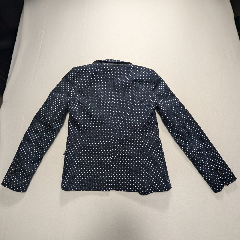 J. Crew  Blazer Polka Dot Navy Blue size 00 - Picture 3 of 14